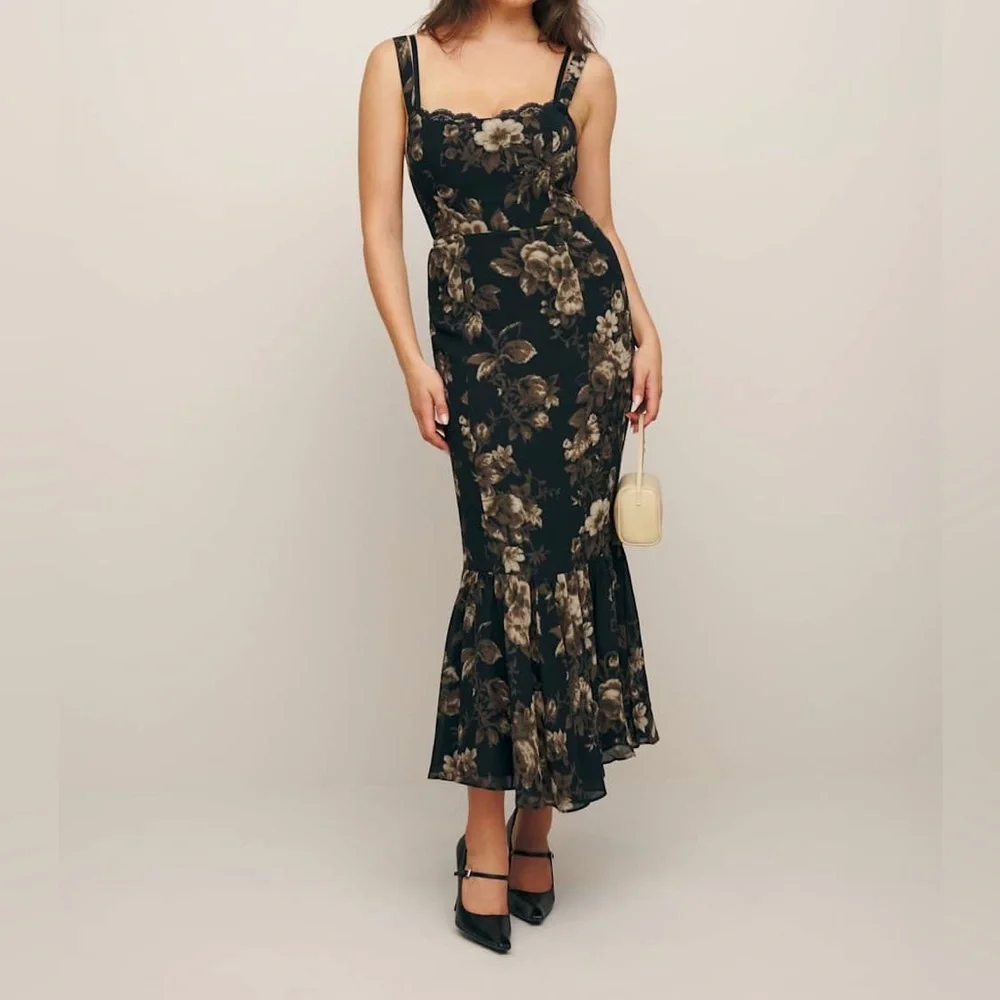 Reformation Irisa Maxi Sleveless Dress in Grand Dame size 14 - Picture 4 of 11